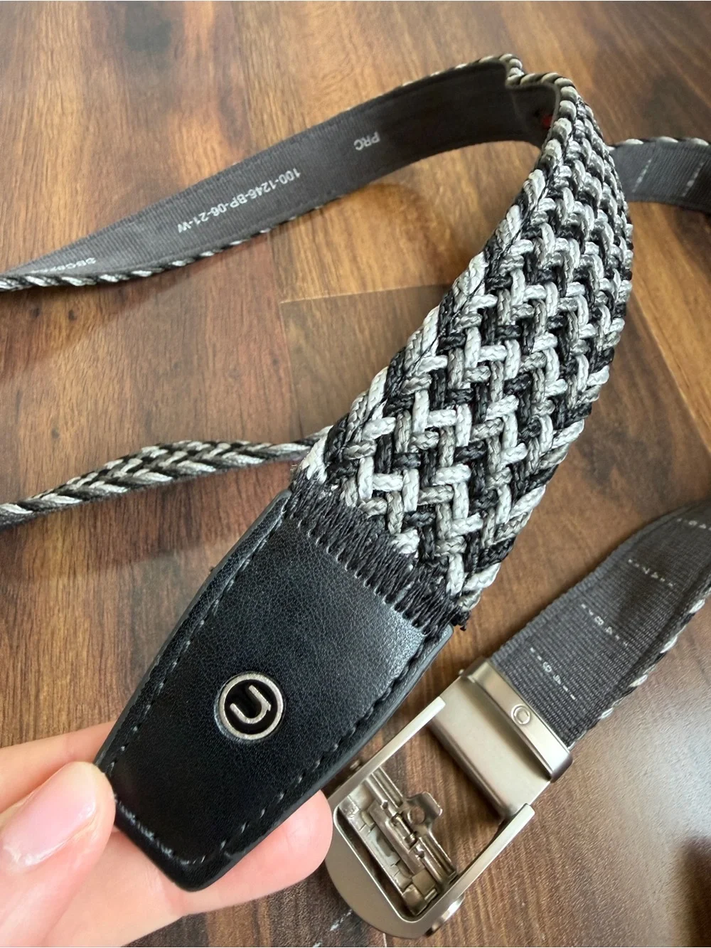 Nexbelt Uncut Braided Ratchet Golf Belt Black Silver Gray Like New